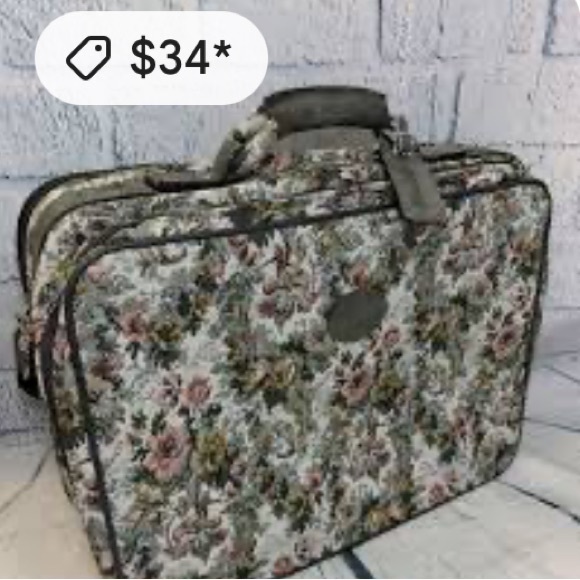 Handbags - Floral Tapestry Suitcase